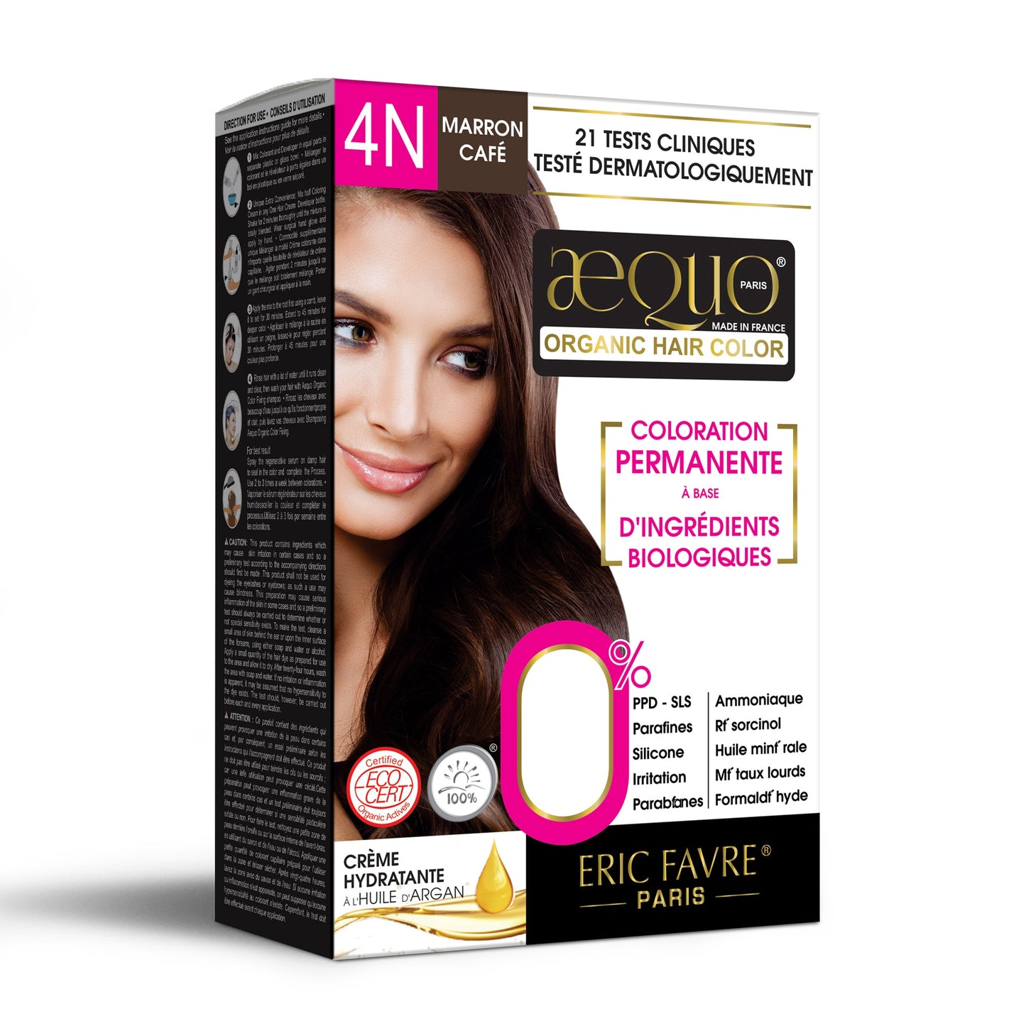Aequo Organic Cream Hair Colour for Women- 170ml- 4N Medium Brown
