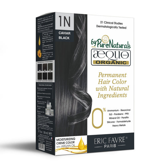 QH+ Aequo Organic Zero Toxins Permanent Cream Hair Colour- 200ml- 1N Jet Black