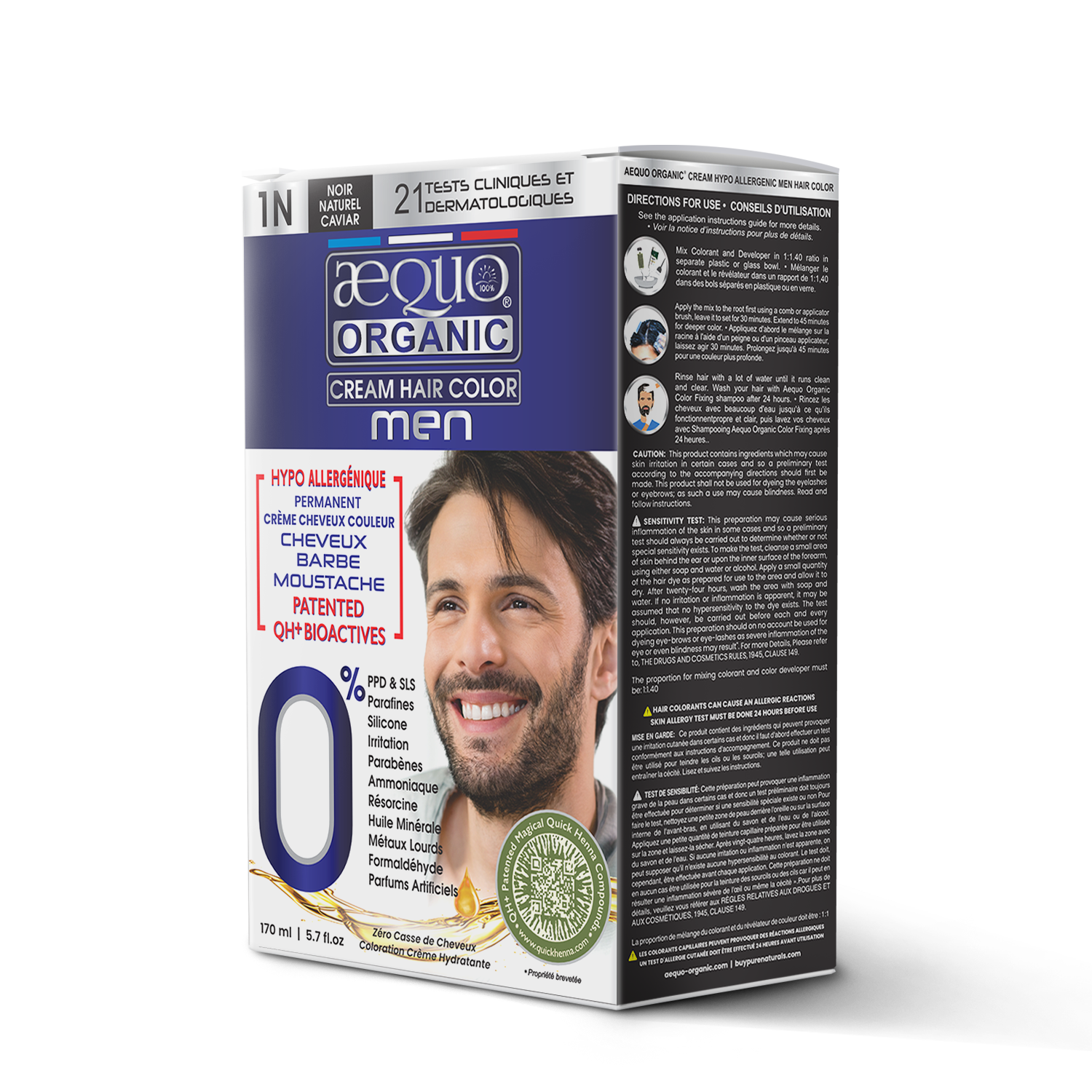 Aequo Organic Cream  Hair Colour for Men ( 170ml)