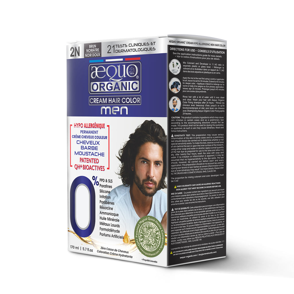 Aequo Organic Cream Hair Colour for Men- 170ml- 2N Soft Black