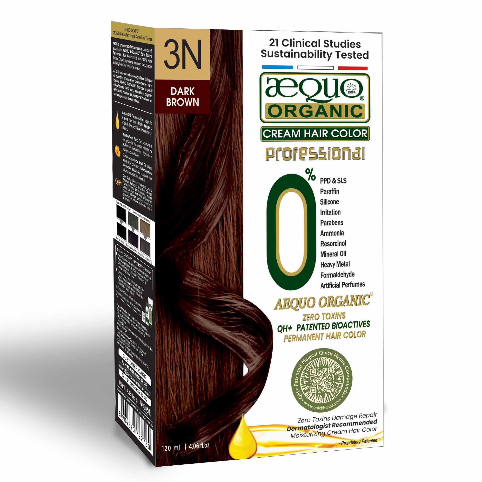 Aequo Organic Cream Hair Color Professional Pack- 120ml