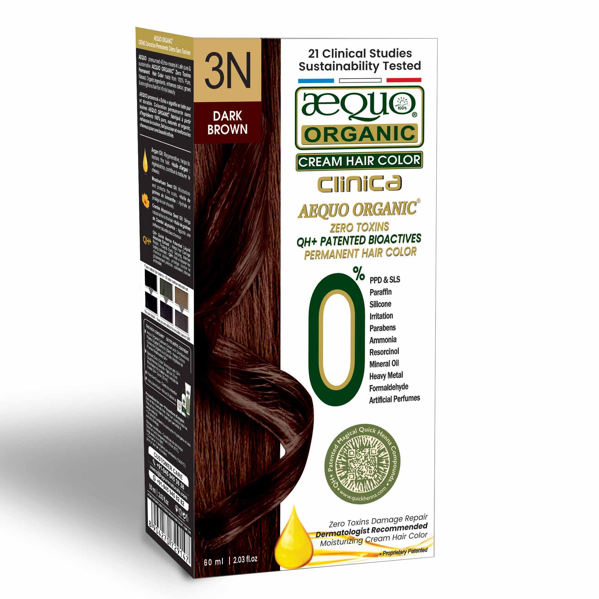 Aequo Organic Zero Toxins Cream Hair Color Trial Pack (60ml)