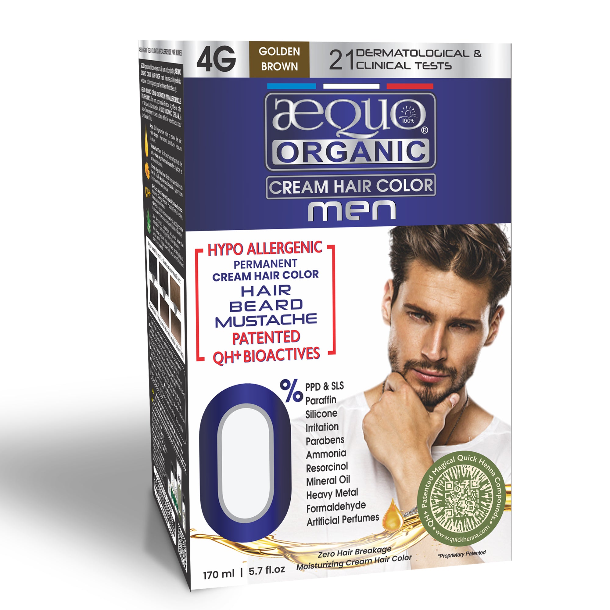 Aequo Organic Cream  Hair Colour for Men ( 170ml)