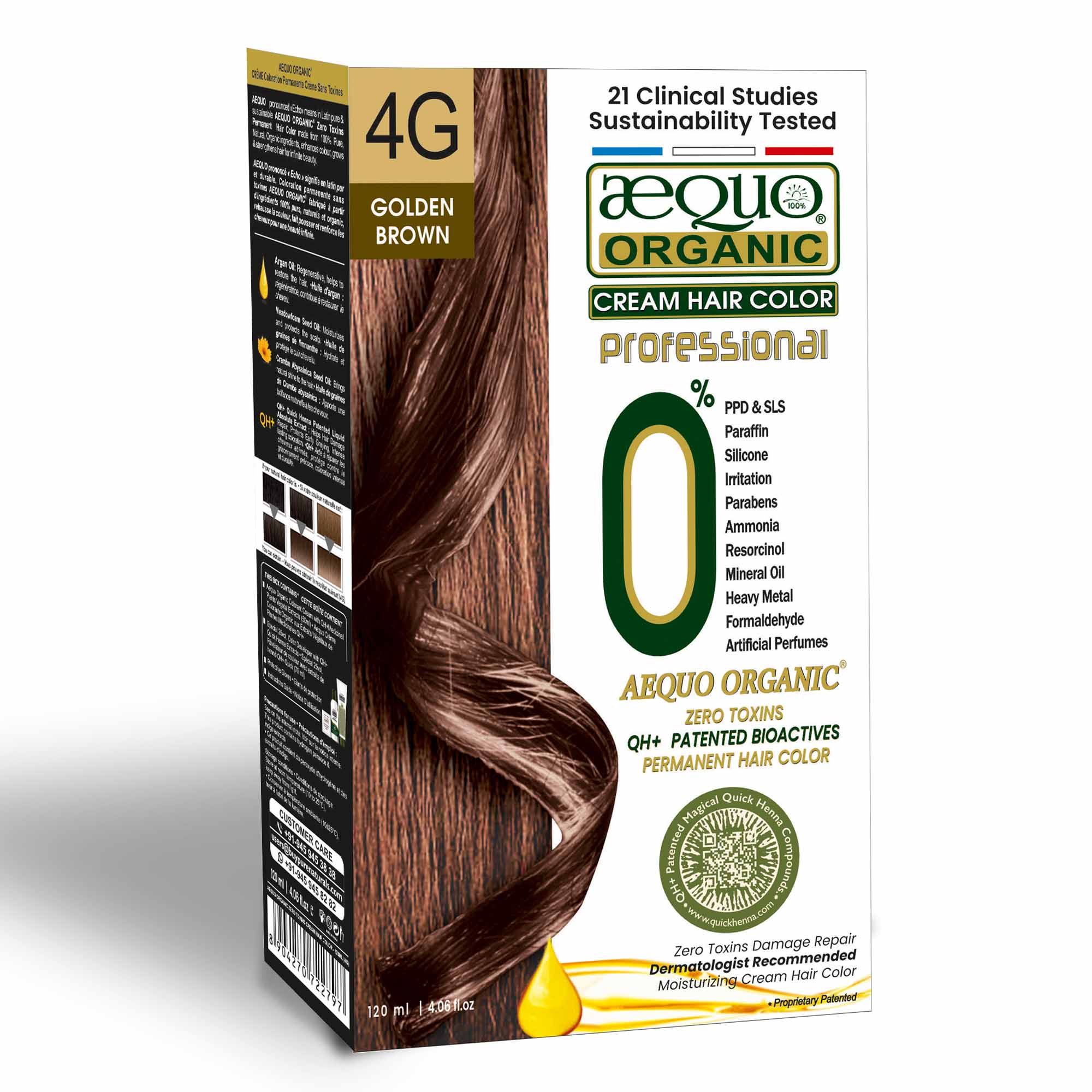 Aequo Organic Cream Hair Color Professional Pack- 120ml