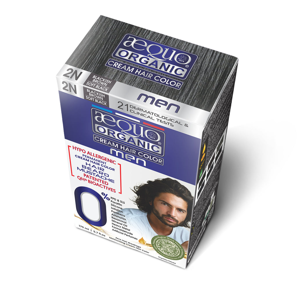 Aequo Organic Cream Hair Colour for Men- 170ml- 2N Soft Black