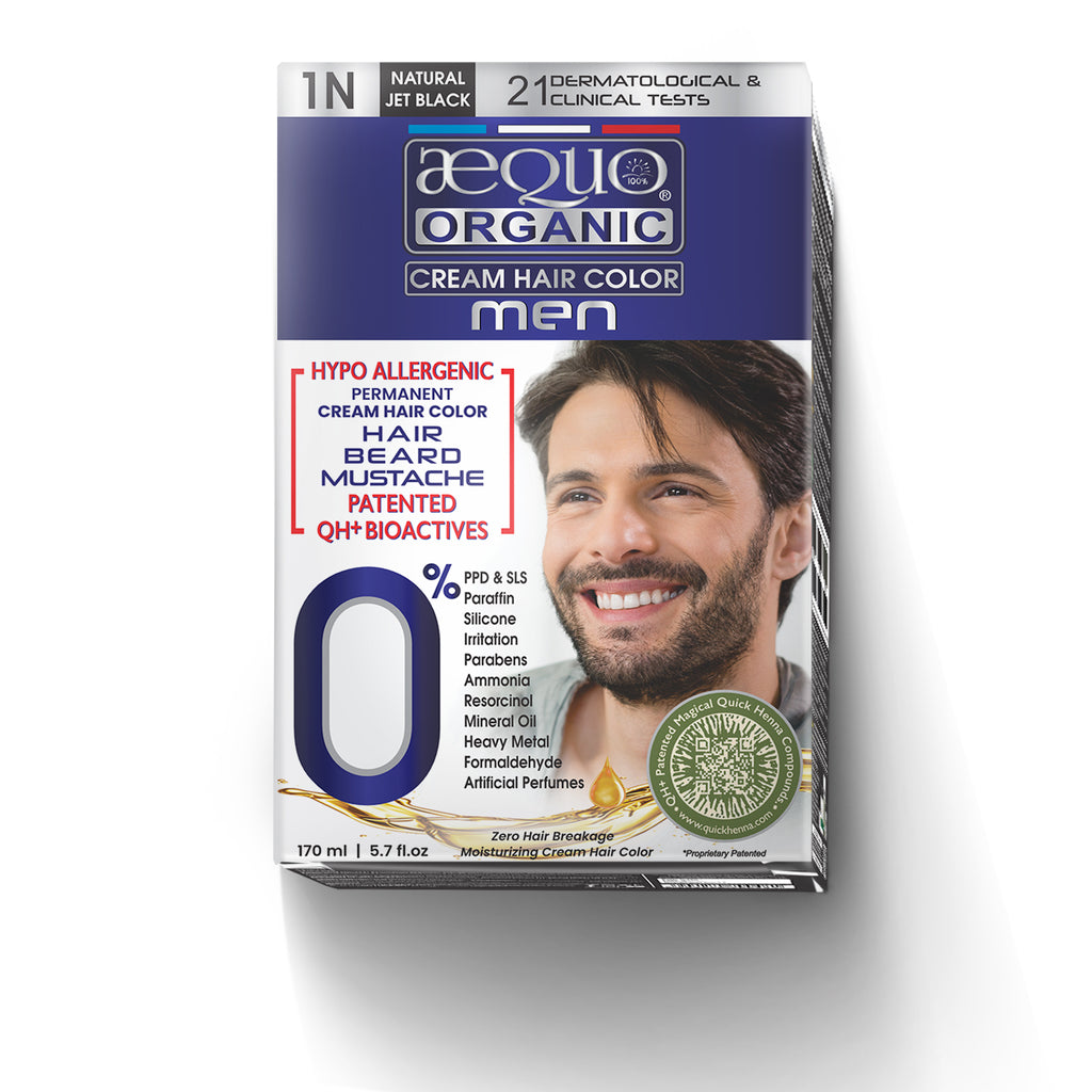 Aequo Organic Cream Hair Colour for Men- 170ml- 1N Jet Black