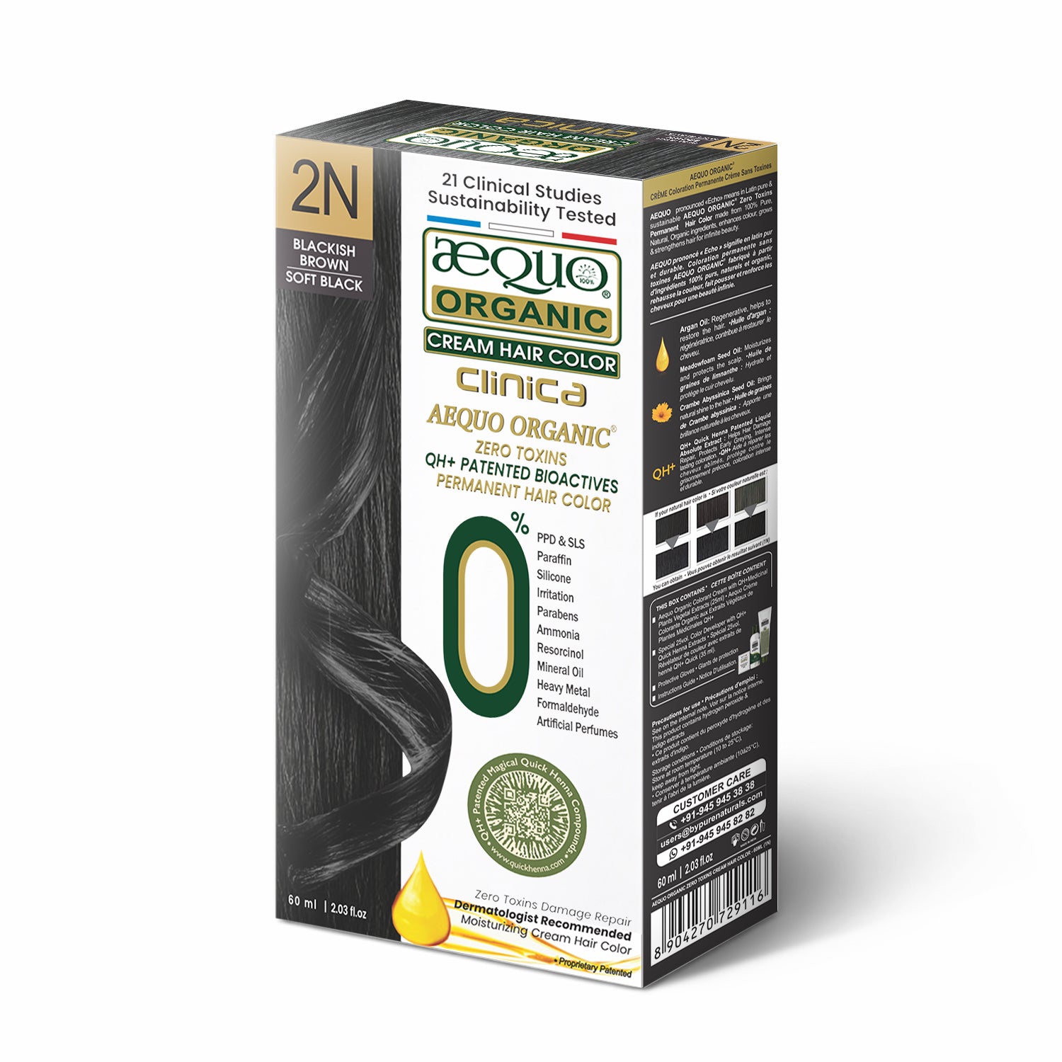 Aequo Organic Zero Toxins Cream Hair Color- 60ml