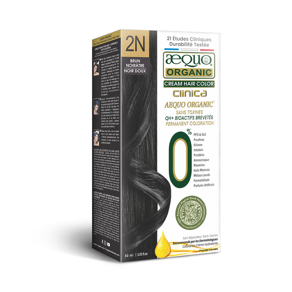 Aequo Organic Clinica Cream Hair Colour- 60ml- 2N Soft Black