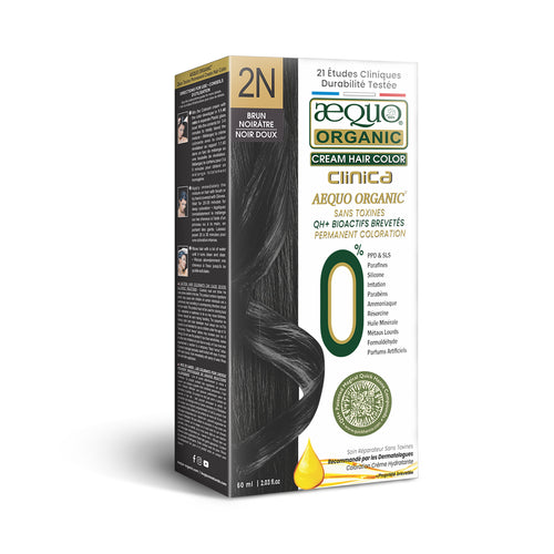 Aequo Organic Clinica Cream Hair Colour- 60ml- 2N Soft Black