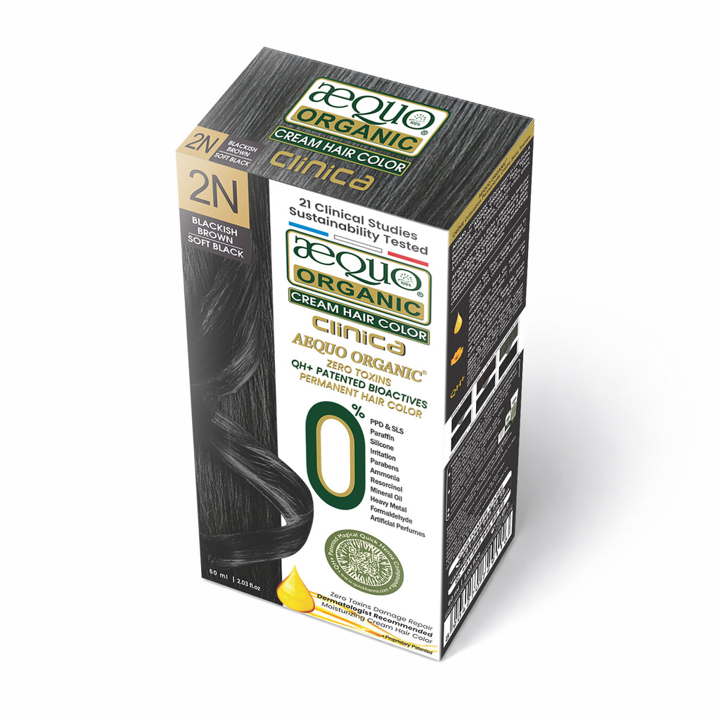 Aequo Organic Clinica Cream Hair Colour- 60ml- 2N Soft Black