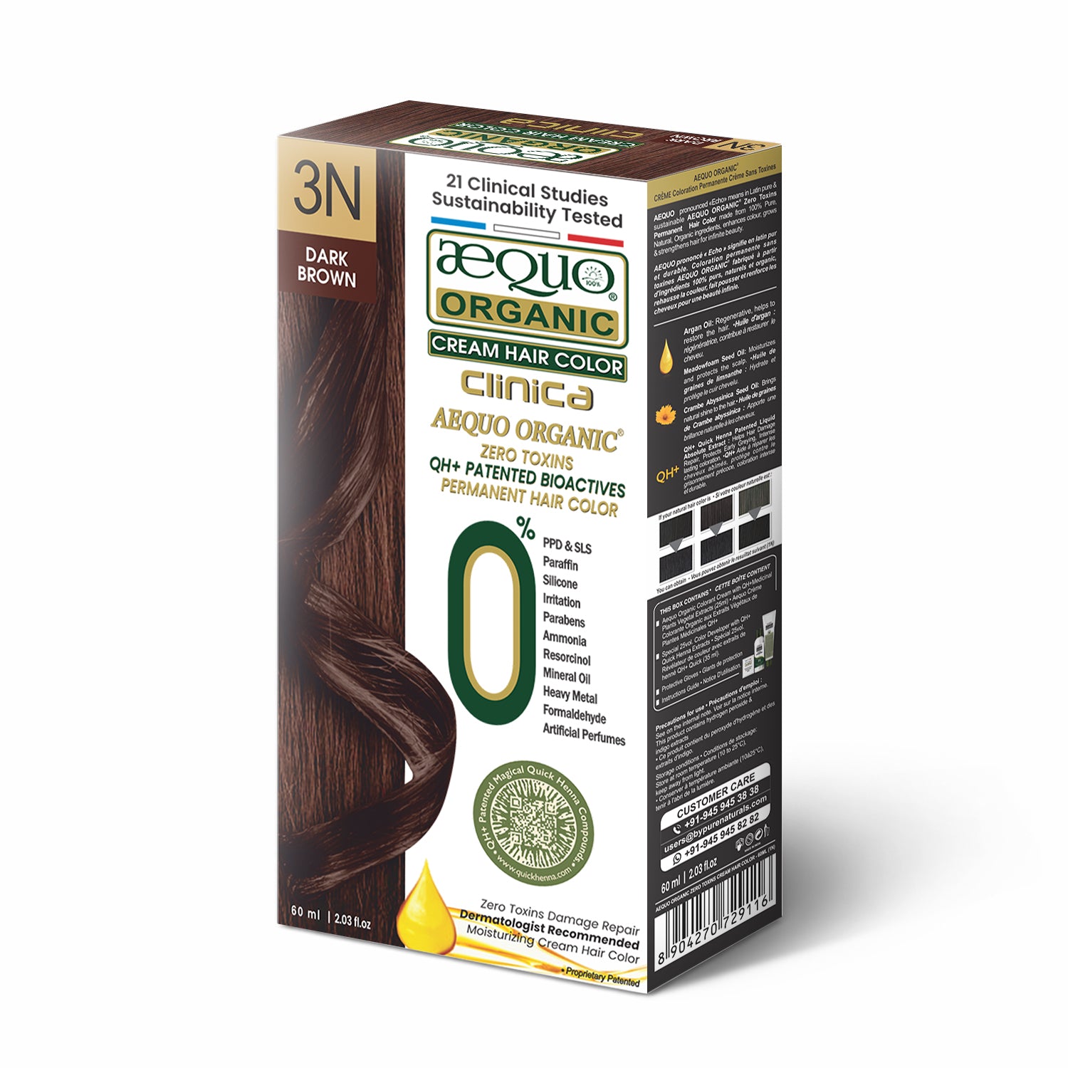 Aequo Organic Zero Toxins Cream Hair Color- 60ml