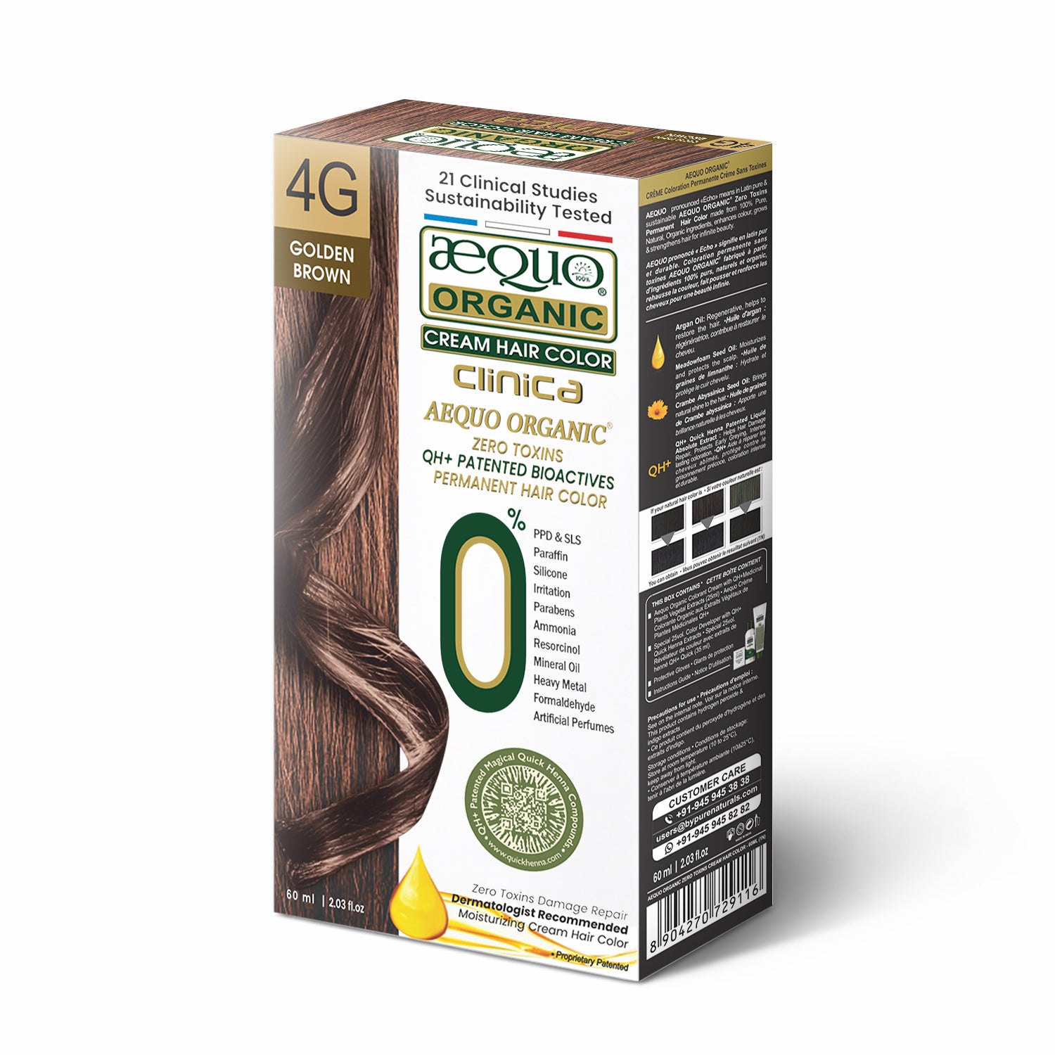 Aequo Organic Zero Toxins Cream Hair Color- 60ml