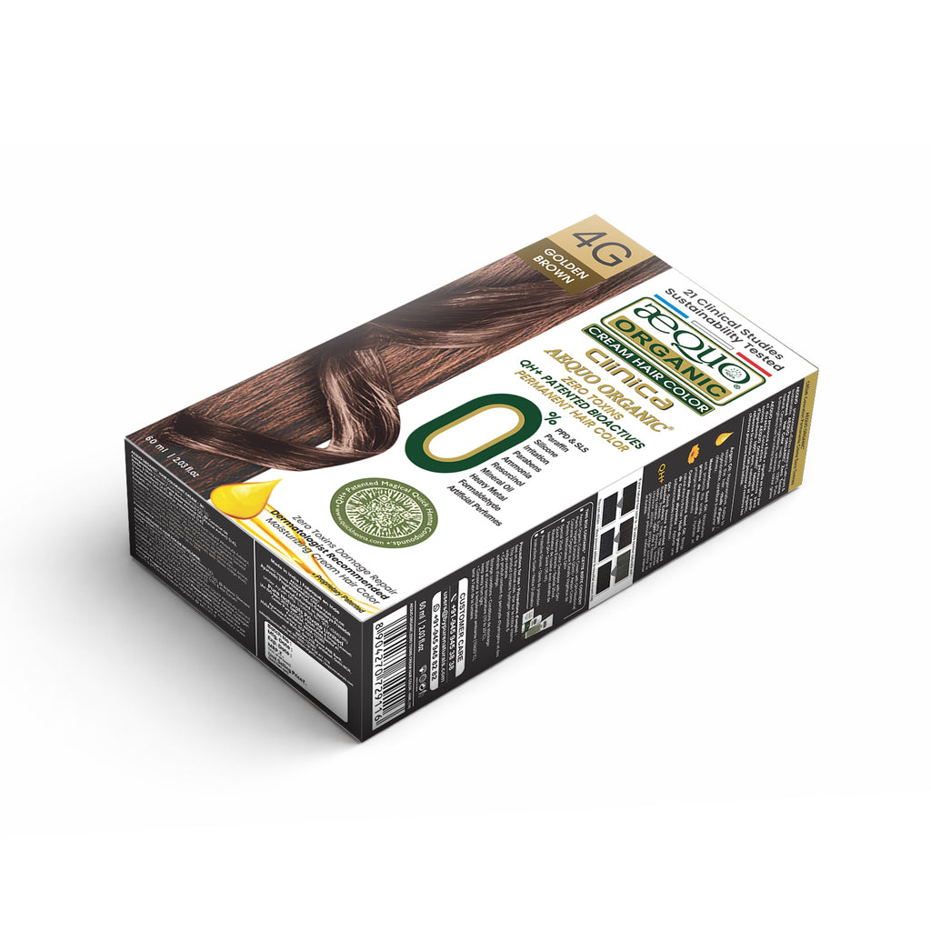 Aequo Organic Clinica Cream Hair Colour- 60ml- 4G Golden Brown