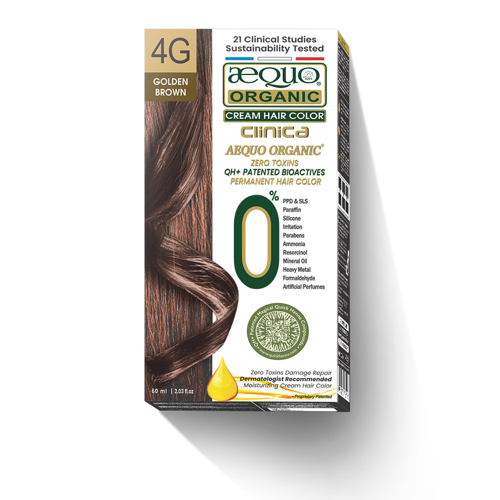 Aequo Organic Clinica Cream Hair Colour- 60ml- 4G Golden Brown