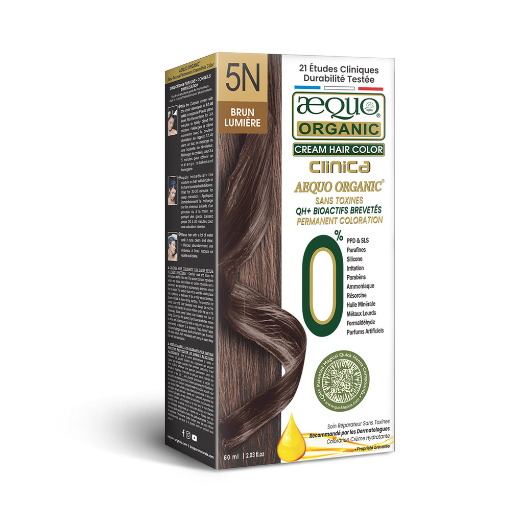 Aequo Organic Clinica Cream Hair Colour- 60ml- 5N Light Brown