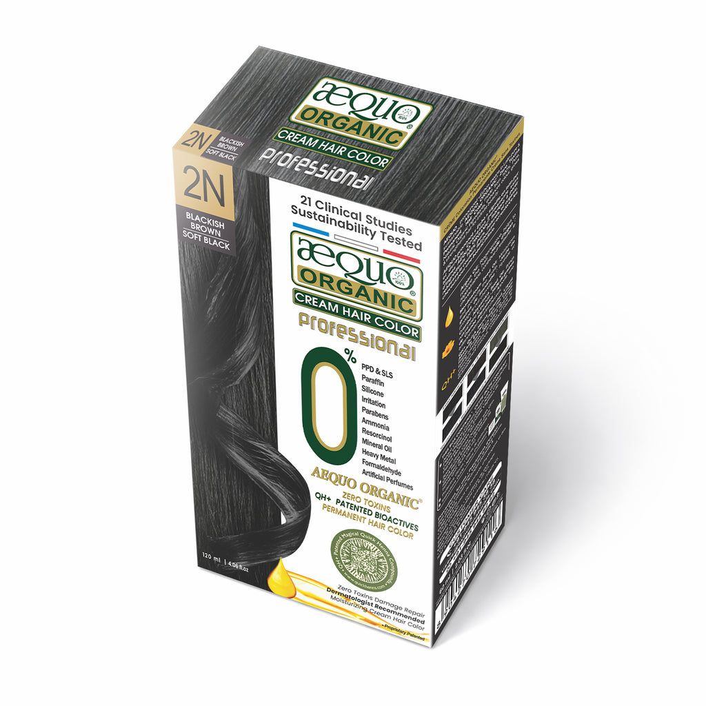 Aequo Organic Cream Hair Colour Salon Pack- 120ml- 2N Soft Black