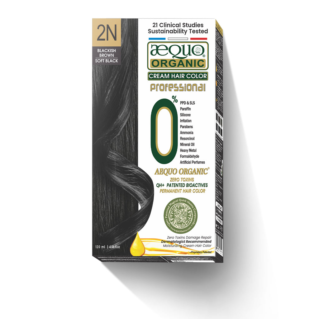 Aequo Organic Cream Hair Colour Salon Pack- 120ml- 2N Soft Black