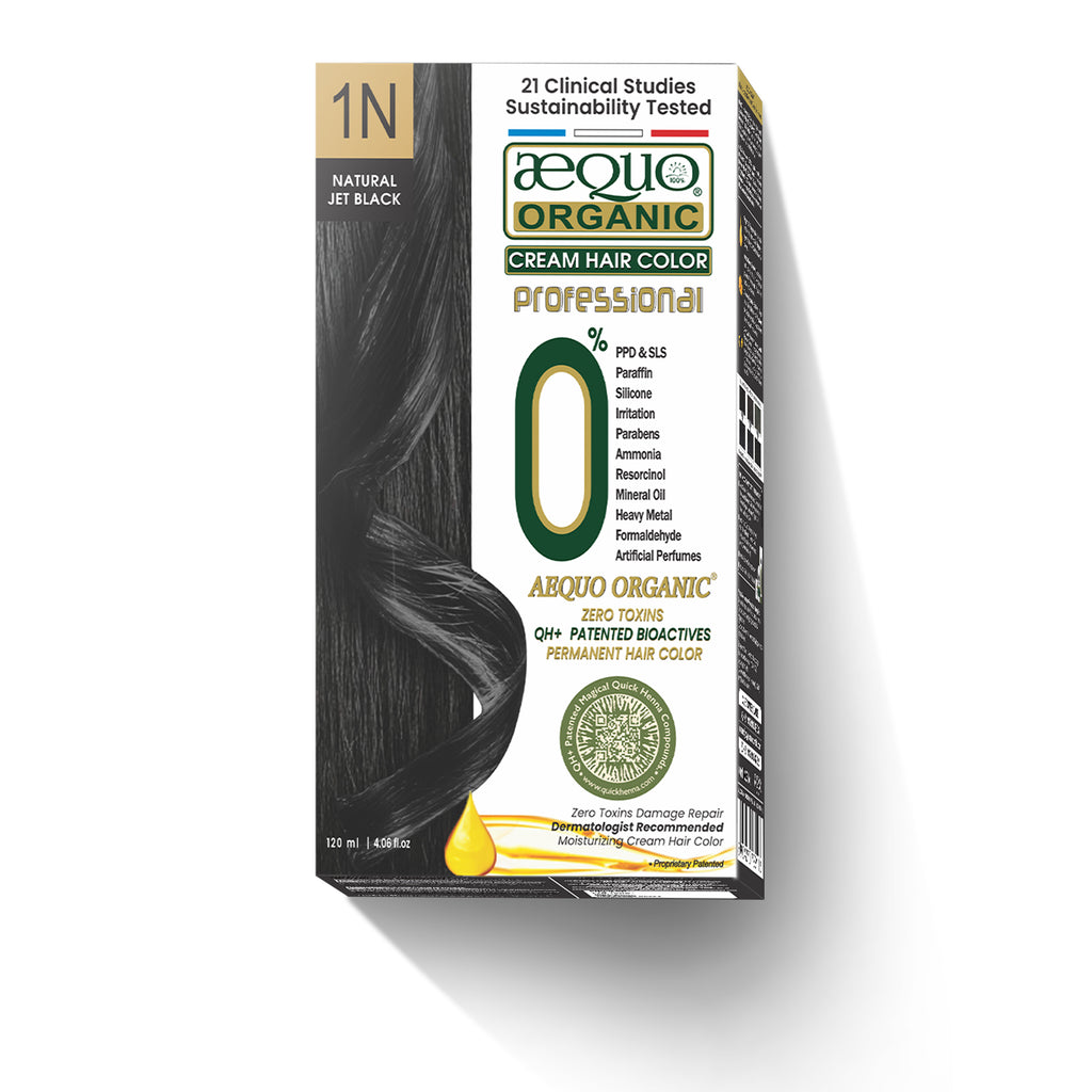 Aequo Organic Cream Hair Colour Salon Pack- 120ml- 1N Jet Black