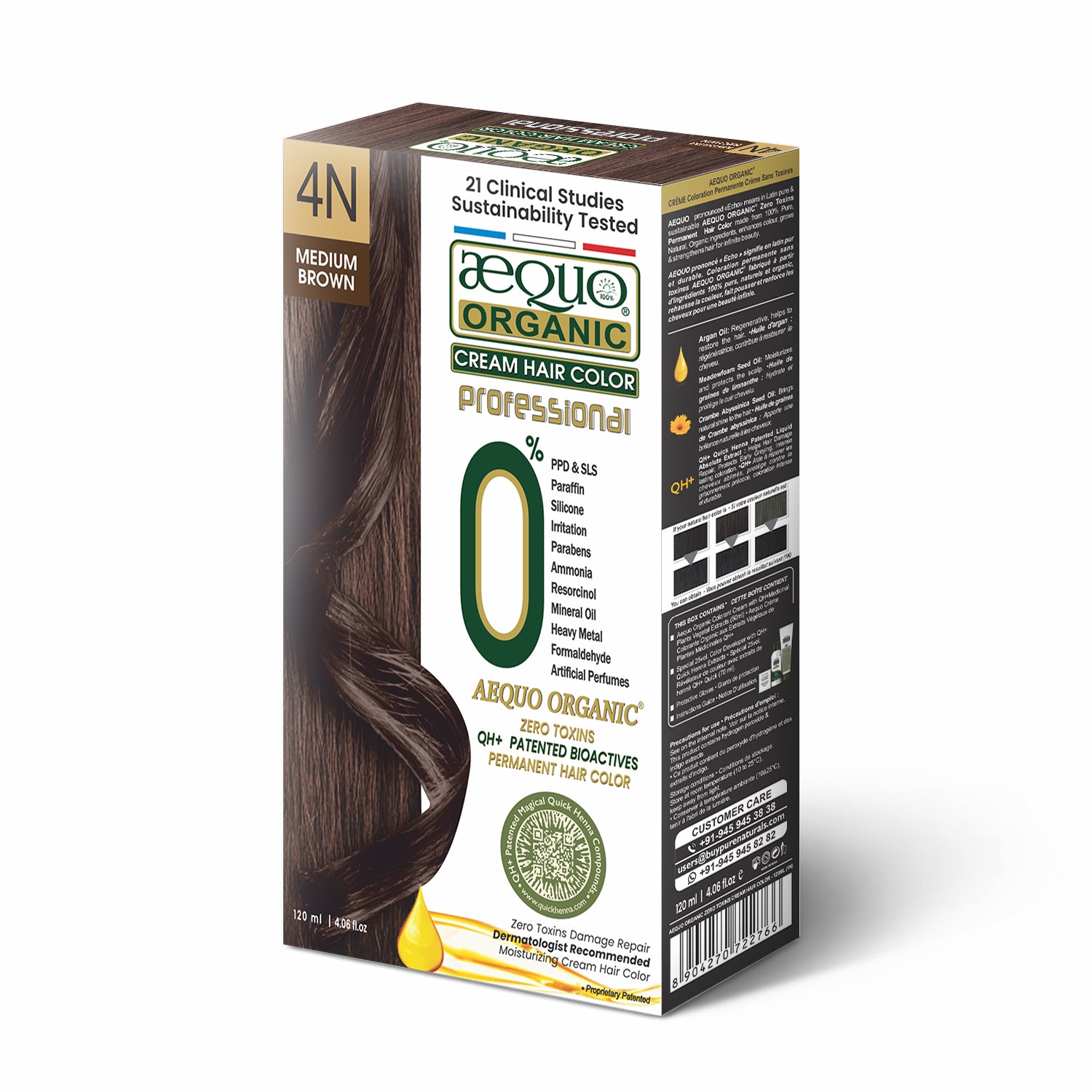 Aequo Organic Cream Hair Color Salon Pack- 120ml