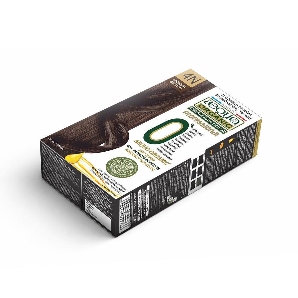 Aequo Organic Cream Hair Colour Salon Pack- 120ml- 4N Medium Brown
