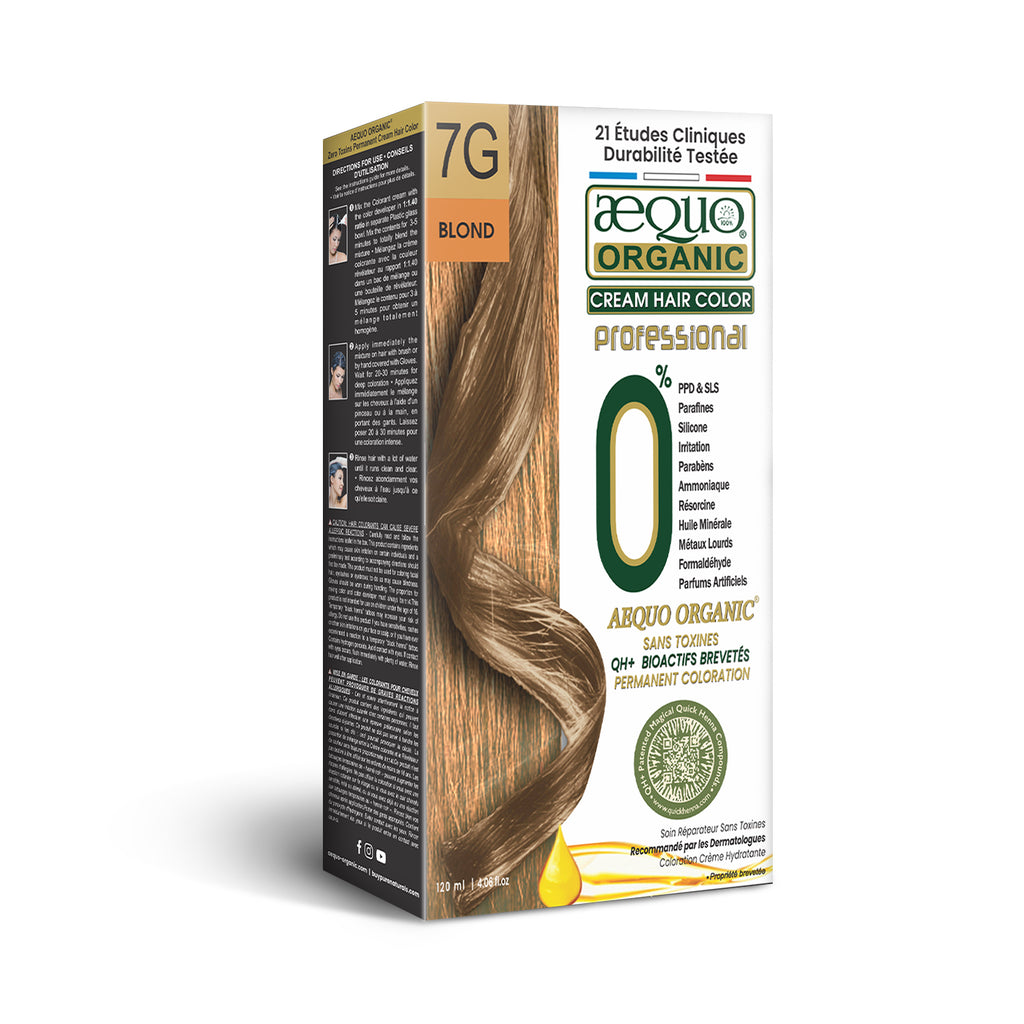 Aequo Organic Cream Hair Colour Salon Pack- 120ml- 7G Blonde