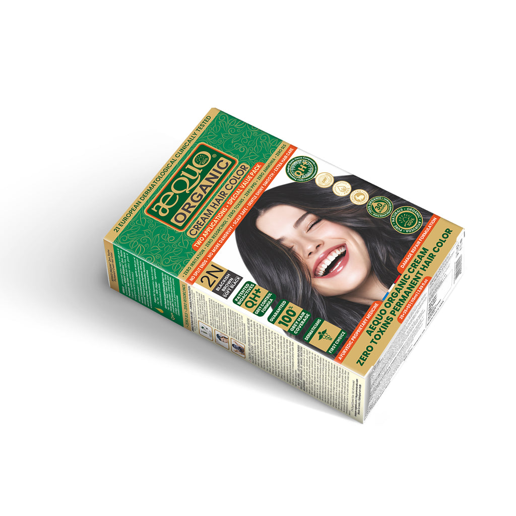 Aequo Organic Cream Hair Color Value Pack- 115ml- 2N Soft Black