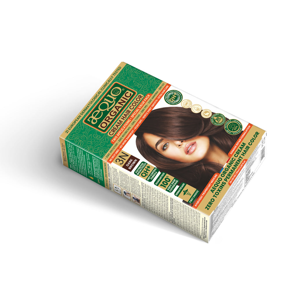 Aequo Organic Cream Hair Color Value Pack- 115ml- 3N Dark Brown
