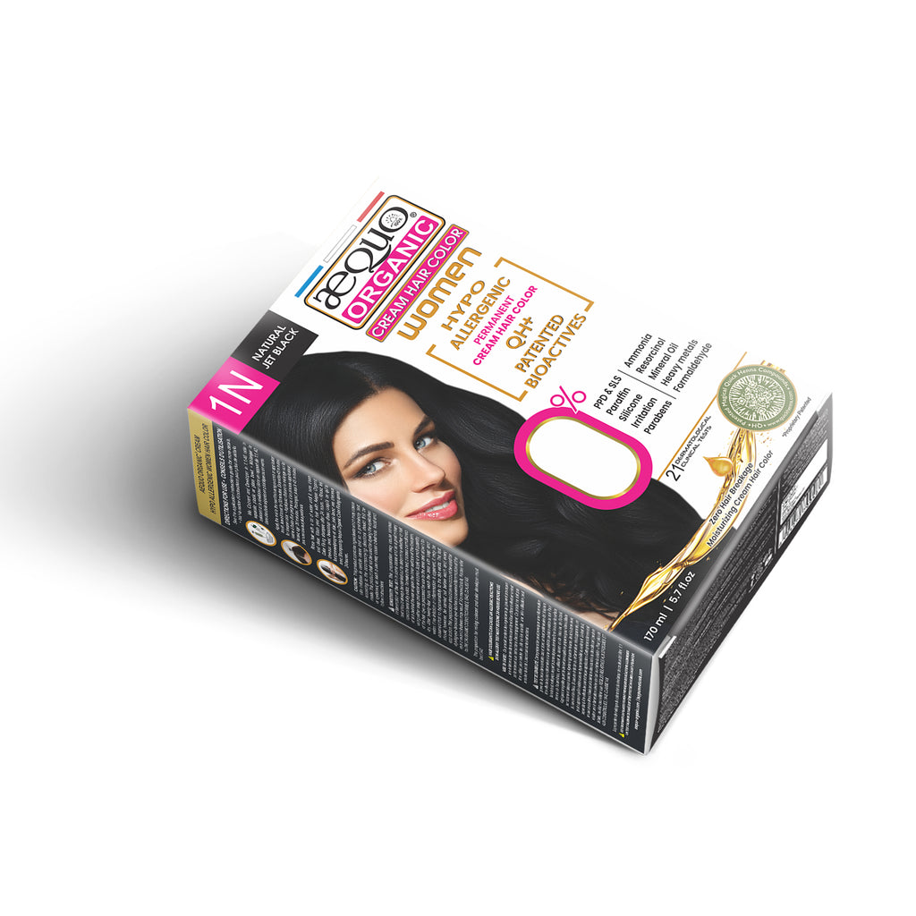 Aequo Organic Cream Hair Colour for Women- 170ml- 1N Jet Black