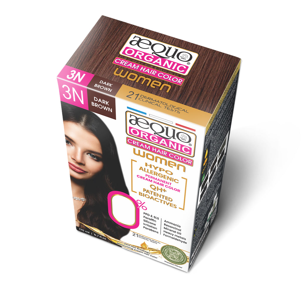 Aequo Organic Cream Hair Colour for Women- 170ml- 3N Dark Brown