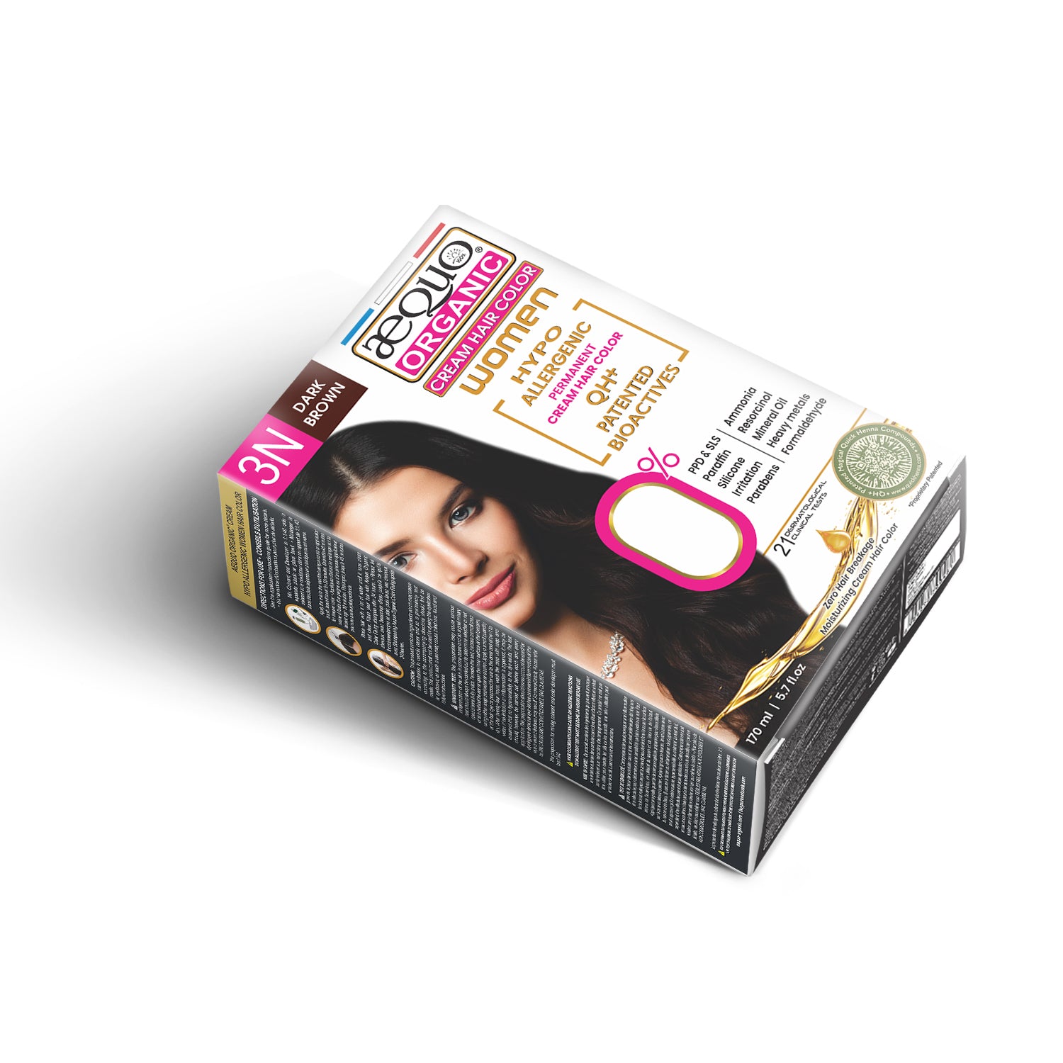 Aequo Organic Cream Hair Colour for Women- 170ml- 3N Dark Brown