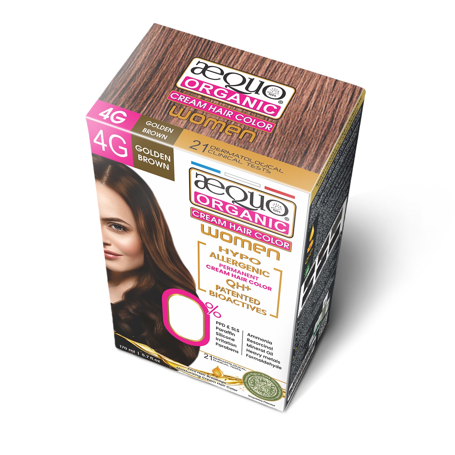 Aequo Organic Cream Hair Colour for Women- 170ml- 4G Golden Brown