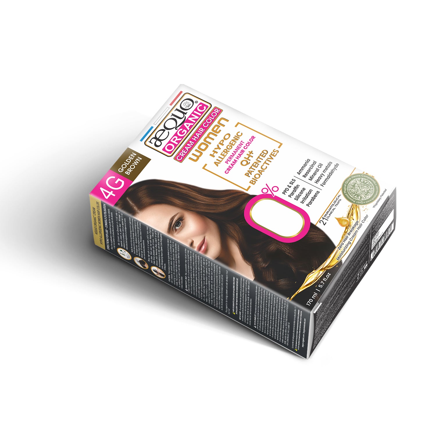 Aequo Organic Cream Hair Colour for Women- 170ml- 4G Golden Brown