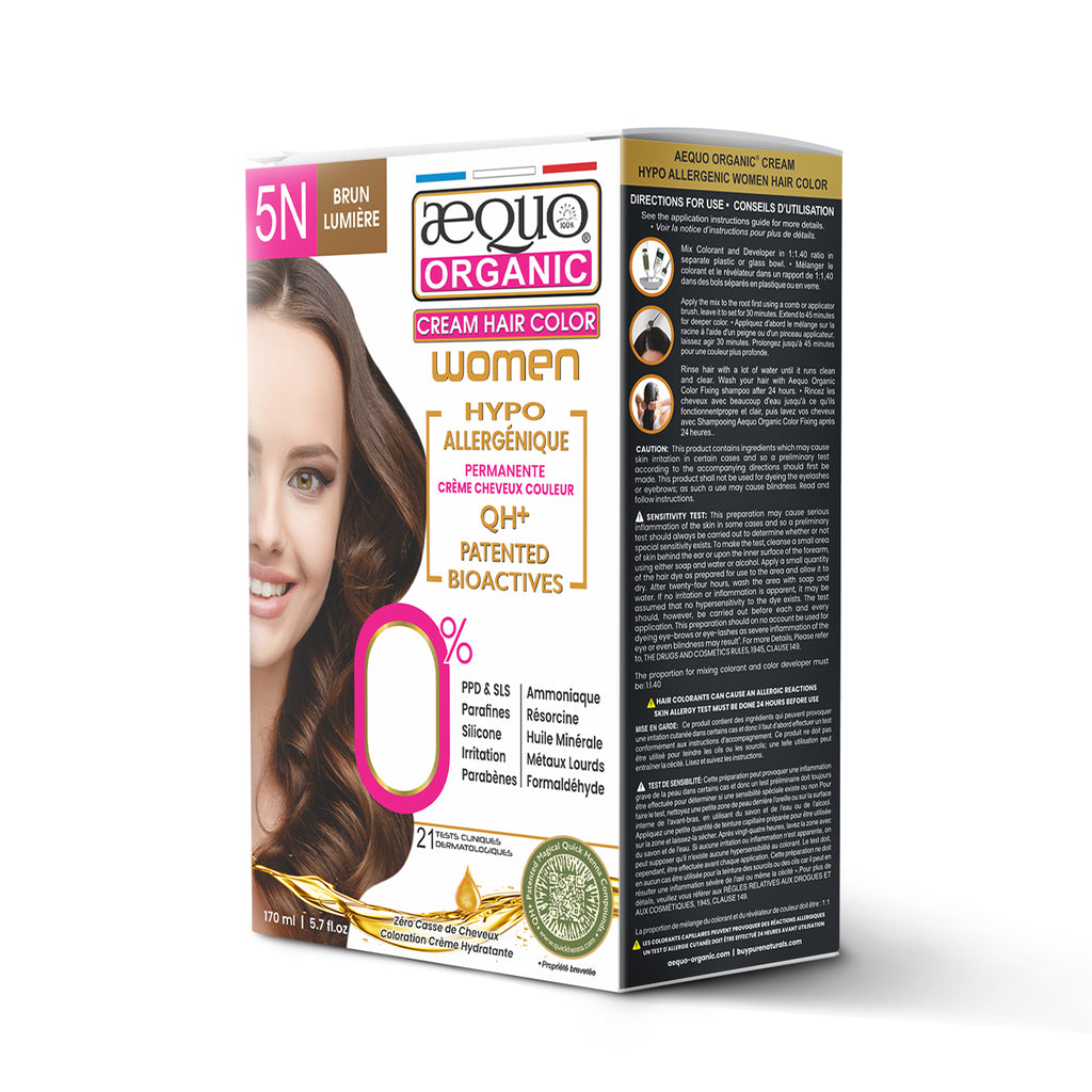 Aequo Organic Cream Hair Colour for Women- 170ml- 5N Light Brown