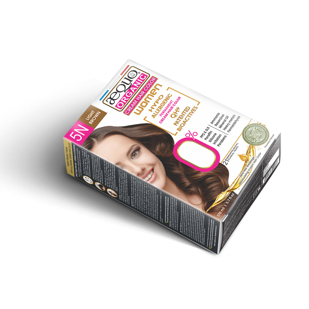 Aequo Organic Cream Hair Colour for Women- 170ml- 5N Light Brown