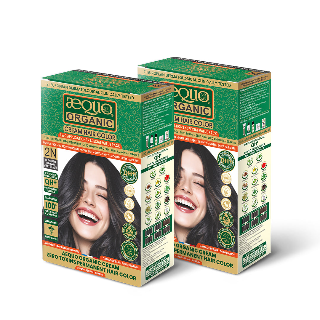 Aequo Organic Cream Hair Color Value Pack- 115ml- 2N Soft Black
