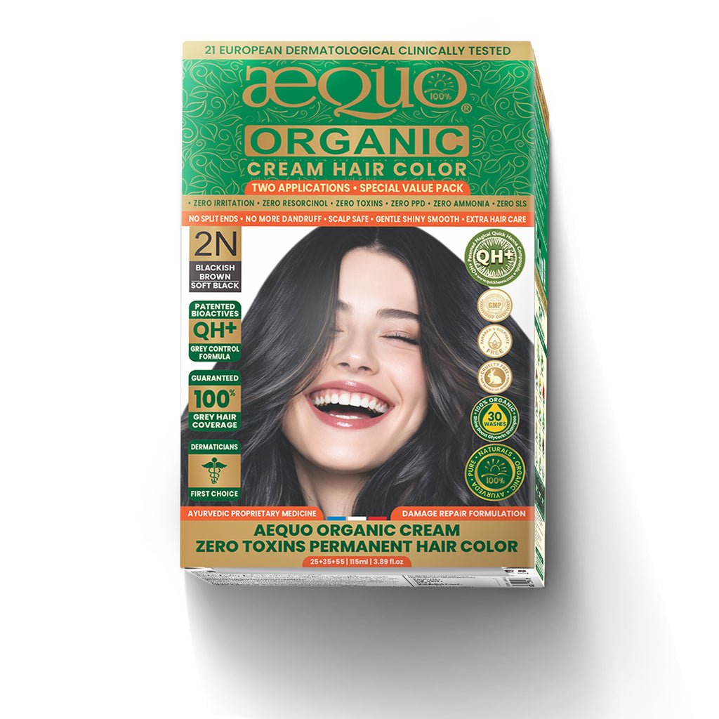 Aequo Organic Cream Hair Color Value Pack- 115ml- 2N Soft Black