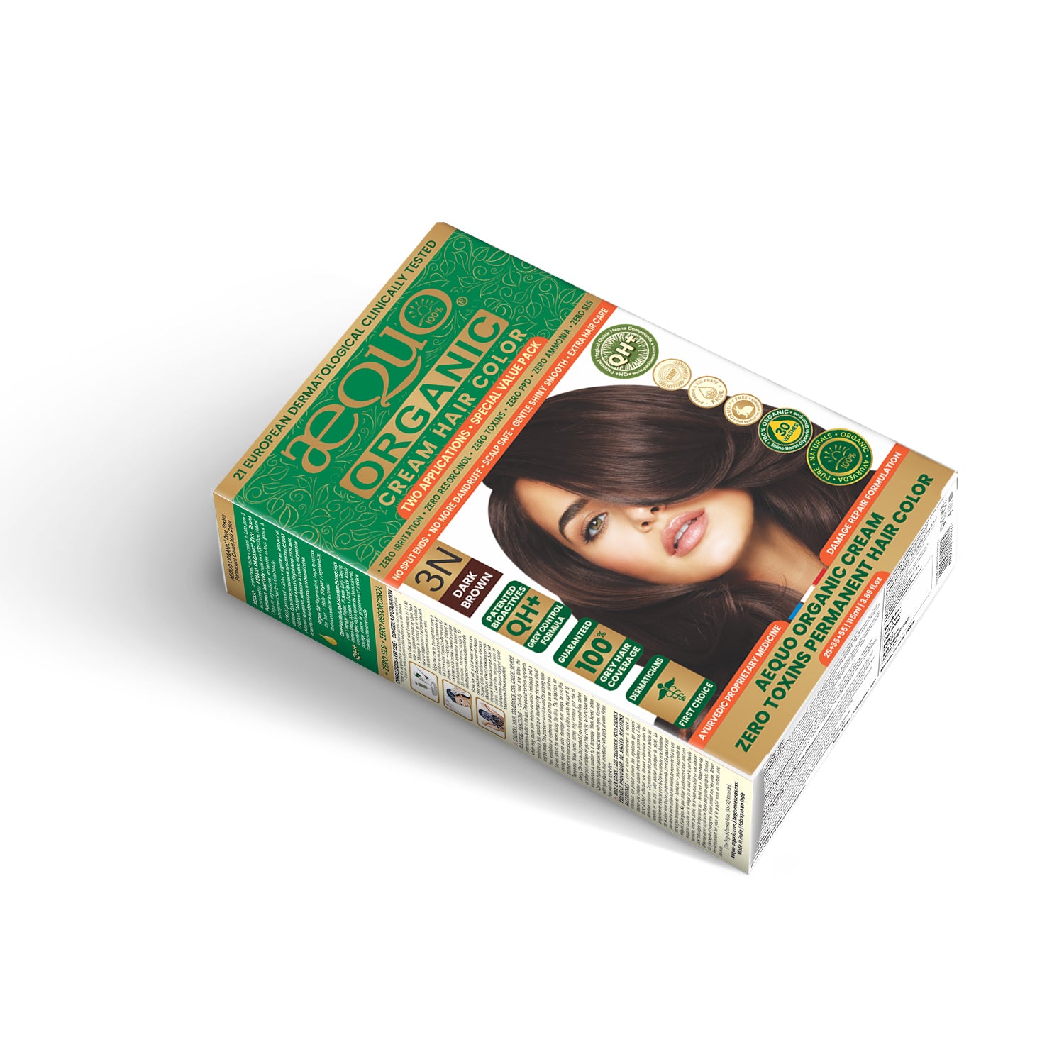 Aequo Organic Cream Hair Color Value Pack- 115ml- 3N Dark Brown