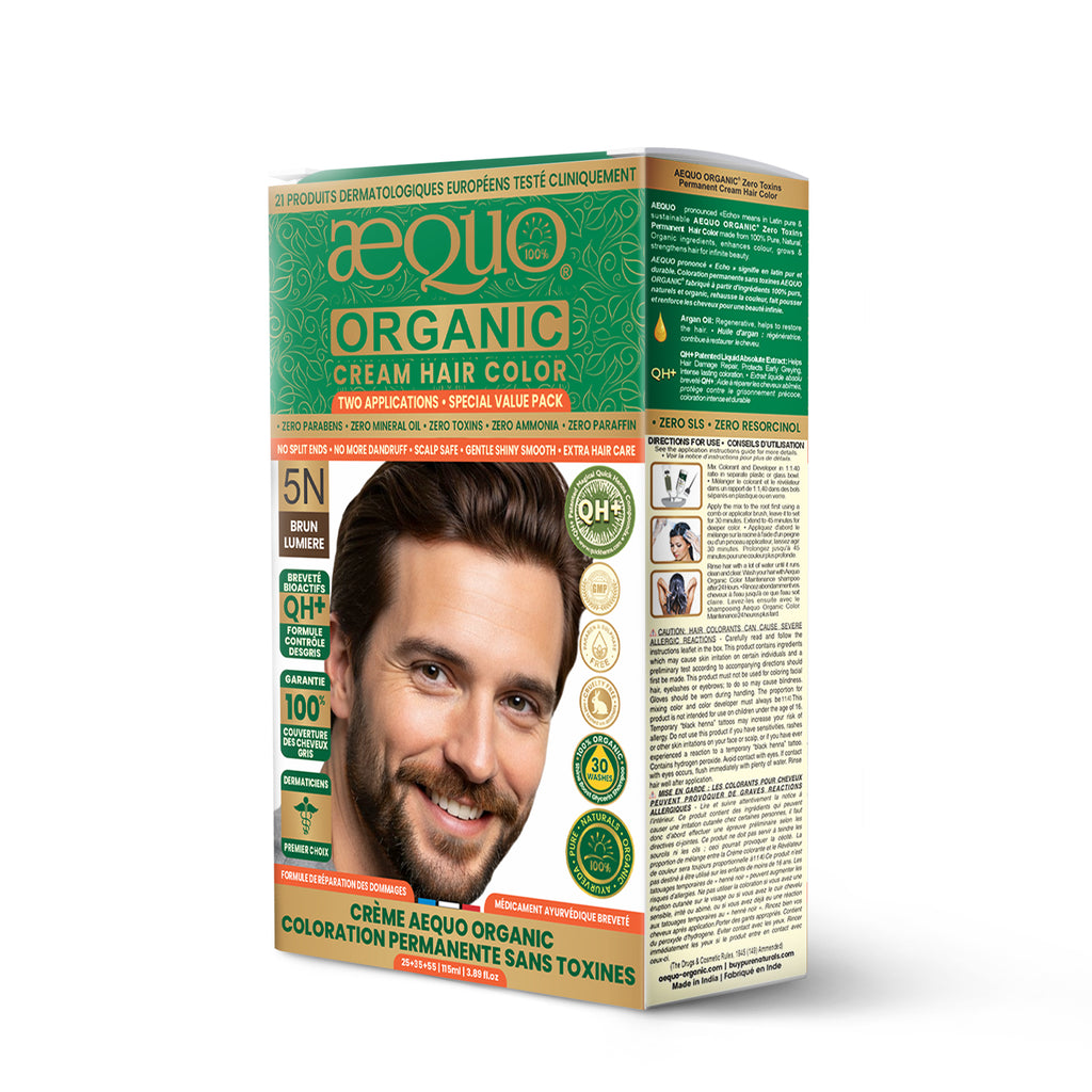 Aequo Organic Cream Hair Color Value Pack- 115ml- 5N Light Brown