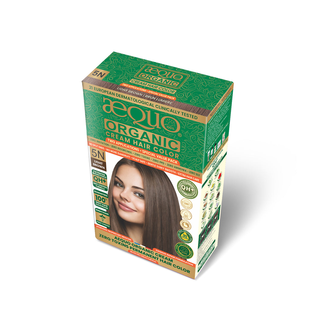 Aequo Organic Cream Hair Color Value Pack- 115ml- 5N Light Brown