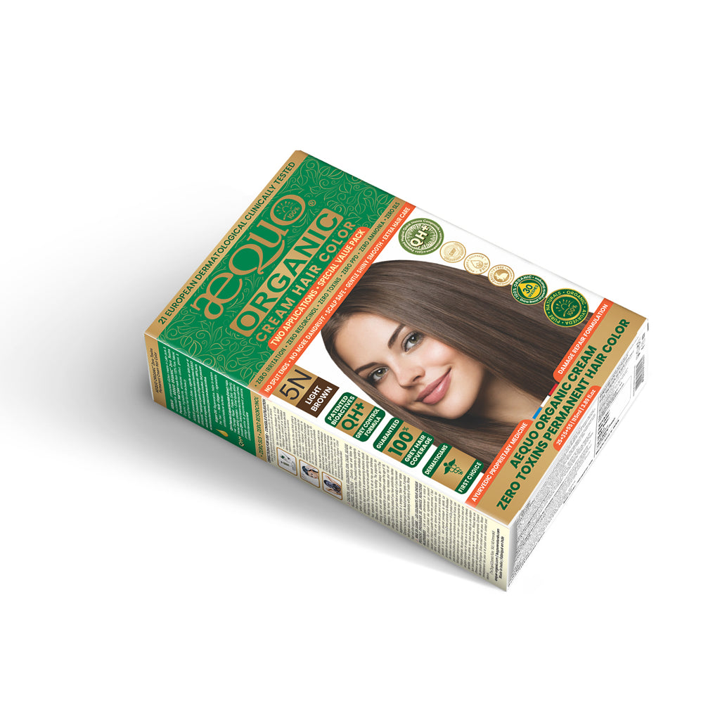 Aequo Organic Cream Hair Color Value Pack- 115ml- 5N Light Brown