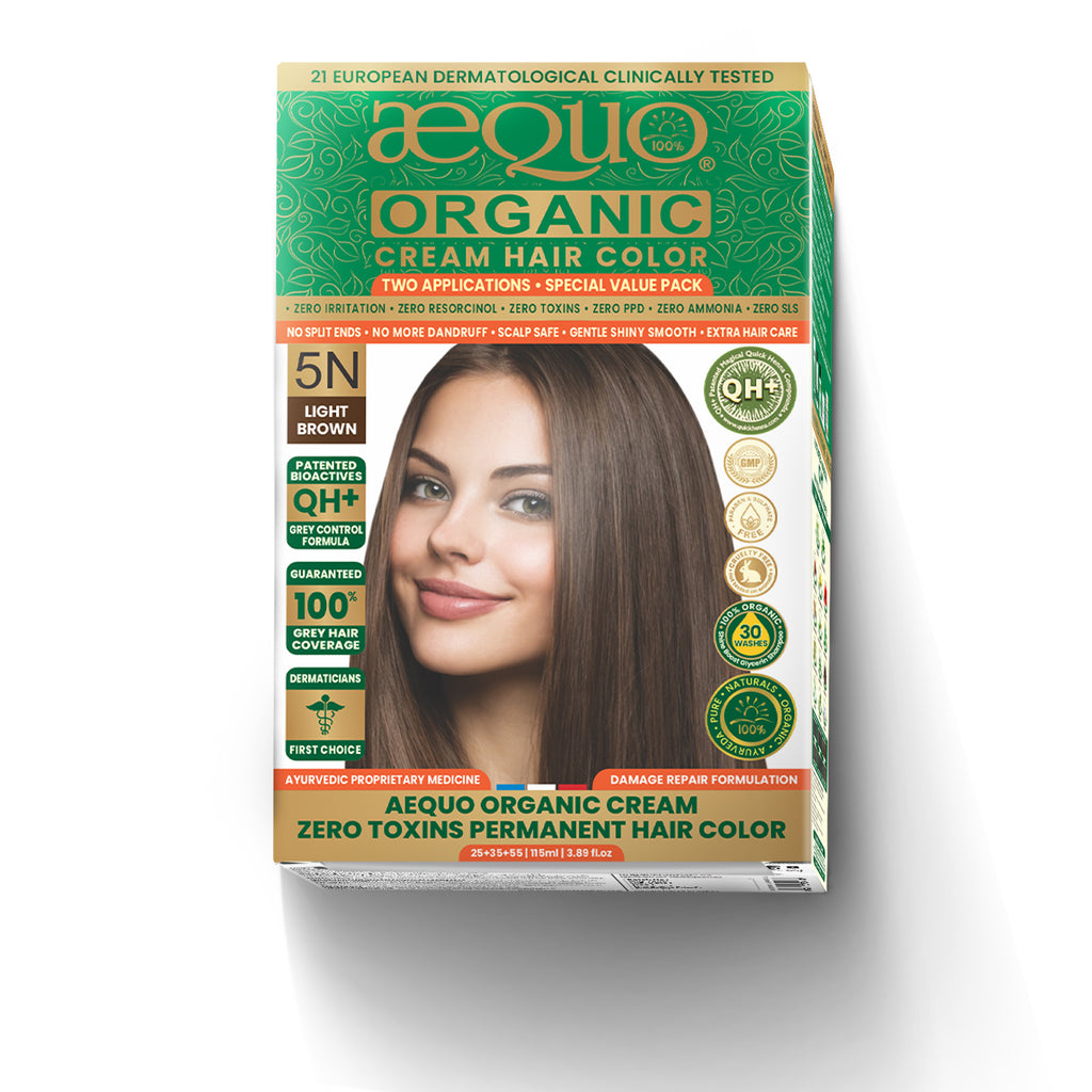 Aequo Organic Cream Hair Color Value Pack- 115ml- 5N Light Brown