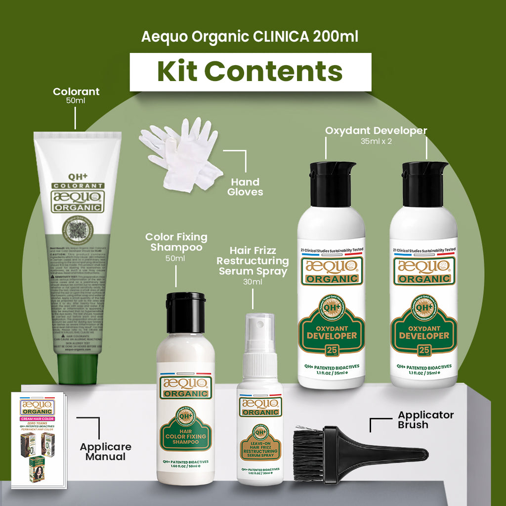 QH+ Aequo Organic Zero Toxins Cream Hair Colour- 200ml- 3N Dark Brown