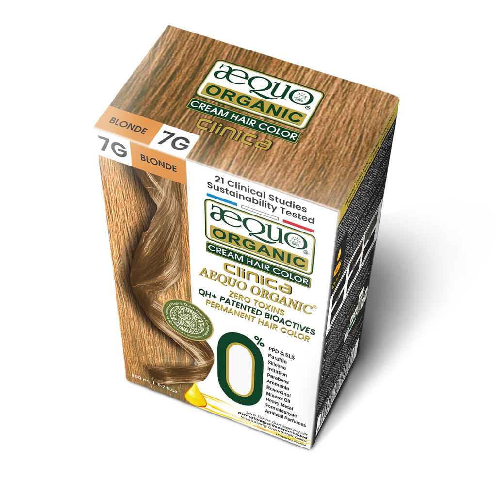 QH+ Aequo Organic Zero Toxins Cream Hair Colour- 200ml- 7G Blonde