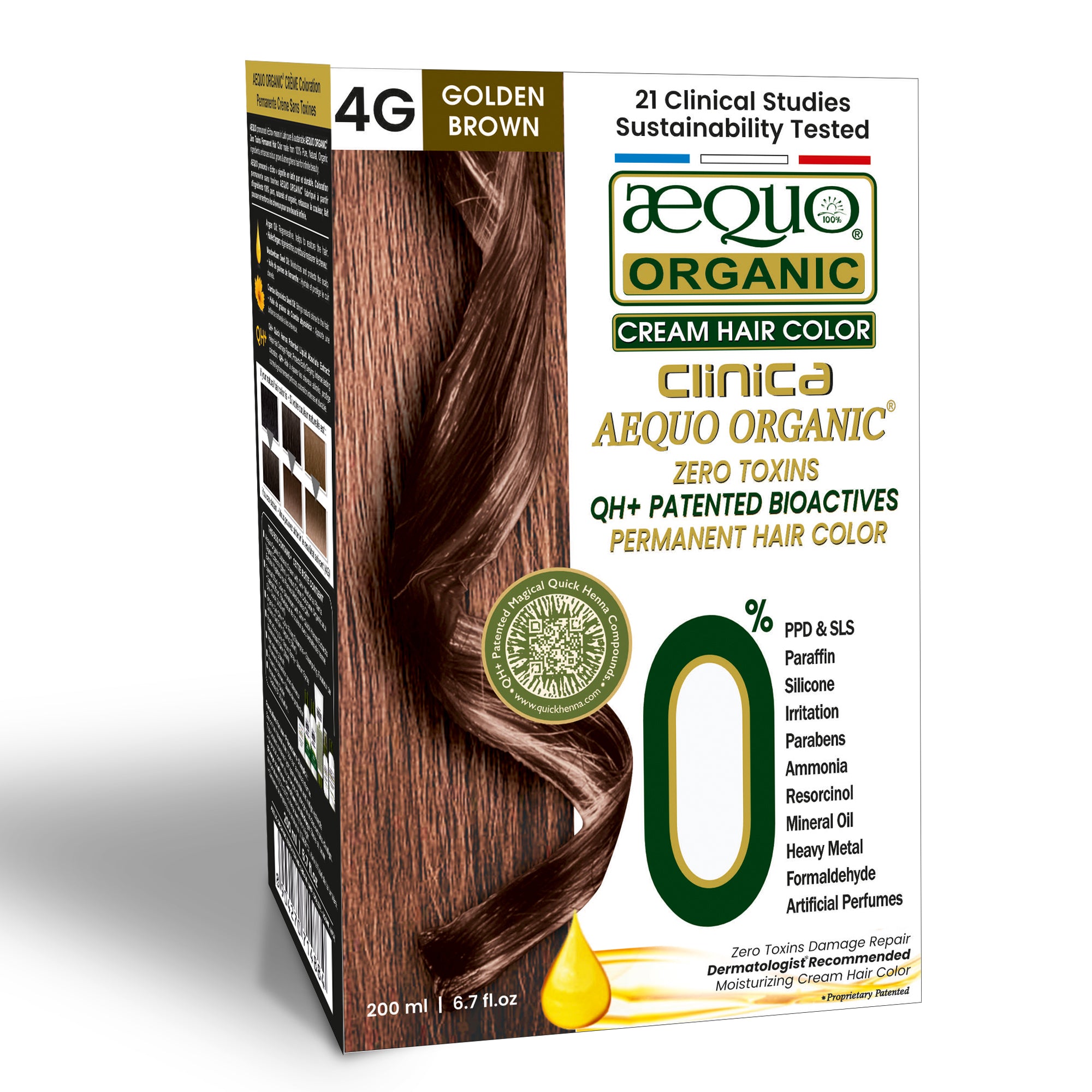 Aequo Organic Zero Toxins Clinica Cream Hair Color (200ml)