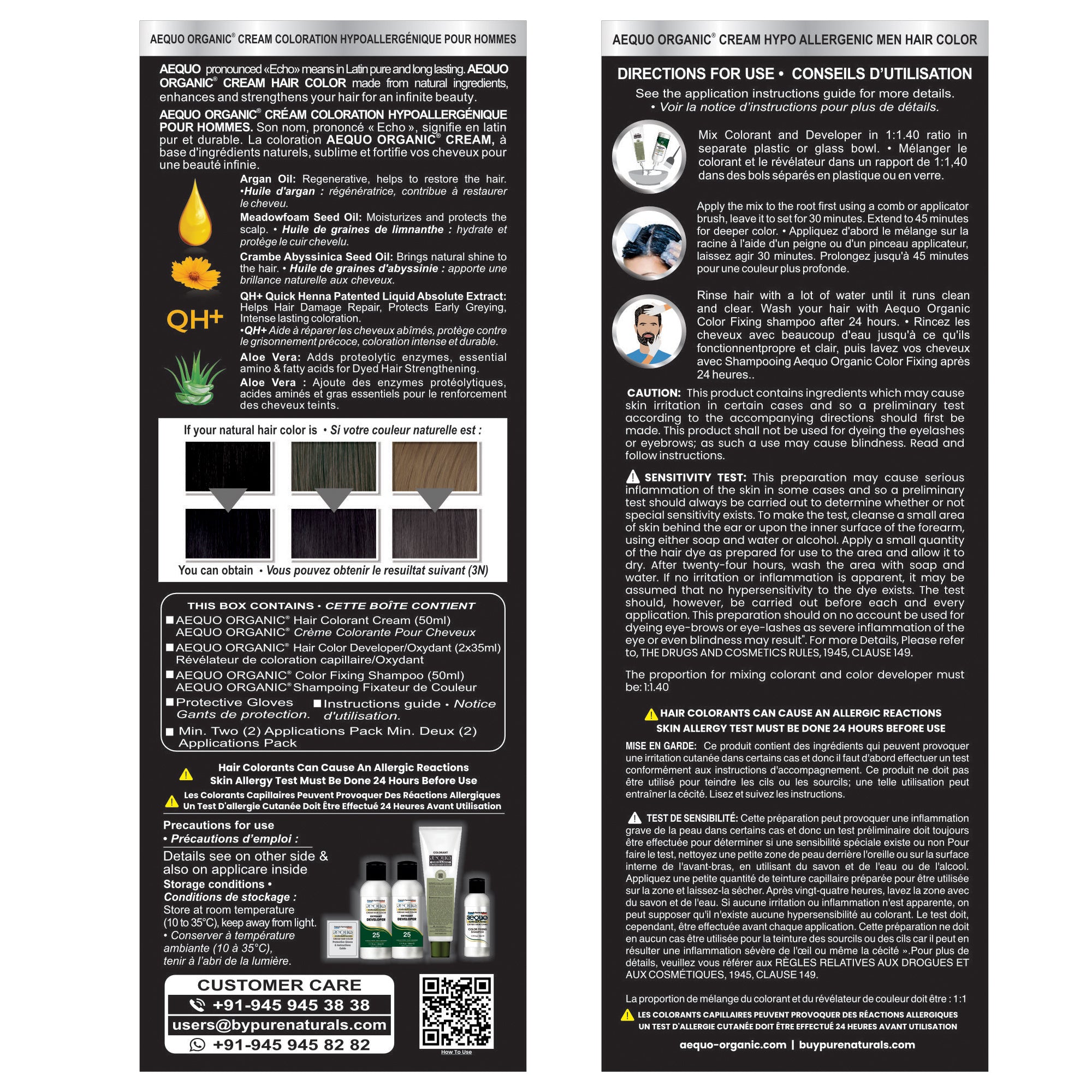 Aequo Organic Cream Hair Colour for Men- 170ml- 3N Dark Brown