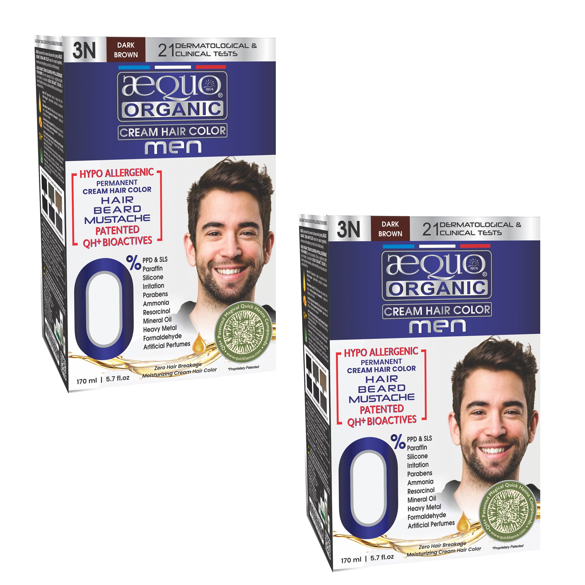 Aequo Organic Cream Hair Colour for Men- 170ml- 3N Dark Brown