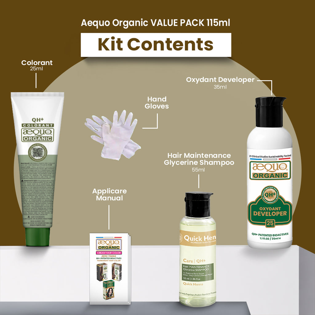 Aequo Organic Cream Hair Color Value Pack- 115ml- 5N Light Brown