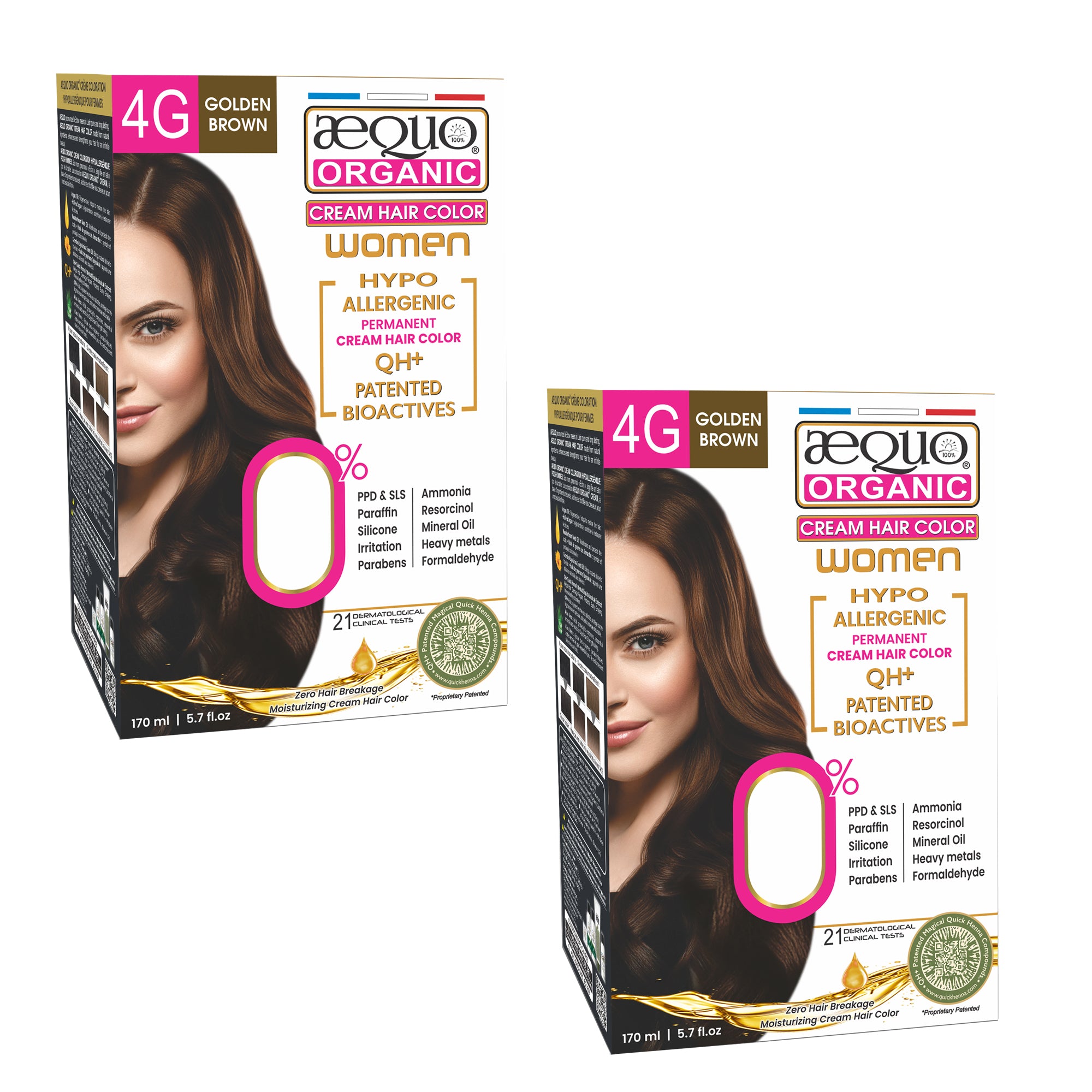 Aequo Organic Cream Hair Colour for Women- 170ml- 4G Golden Brown
