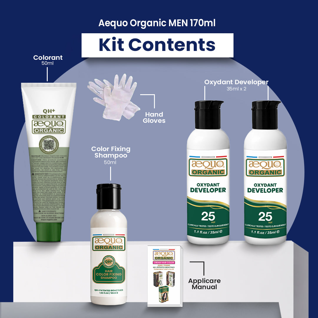 Aequo Organic Cream  Hair Colour for Men- 170ml