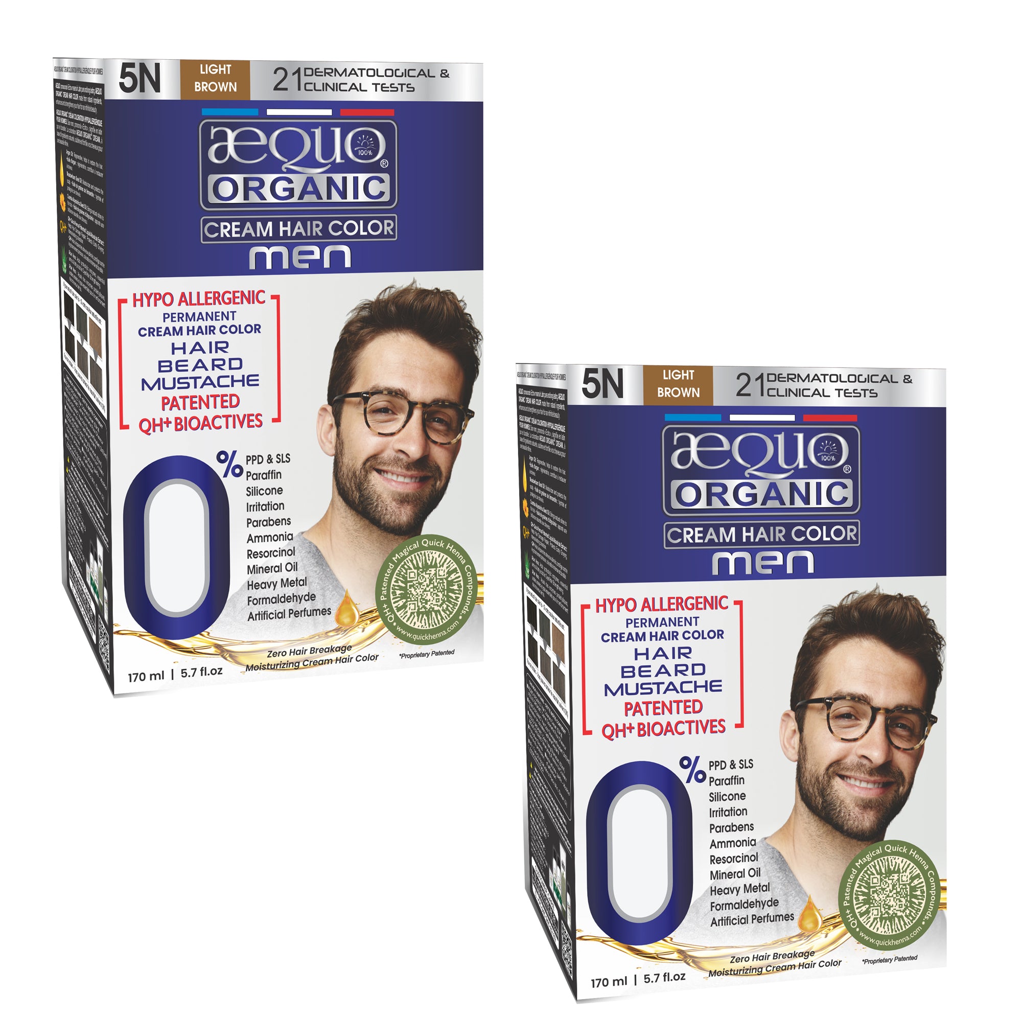 Aequo Organic Cream Hair Colour for Men- 170ml- 4N Medium Brown